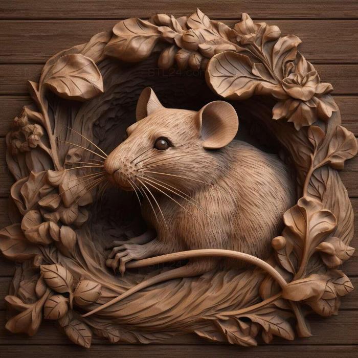 Nature and animals (st mouse 2, NATURE_1794) 3D models for cnc